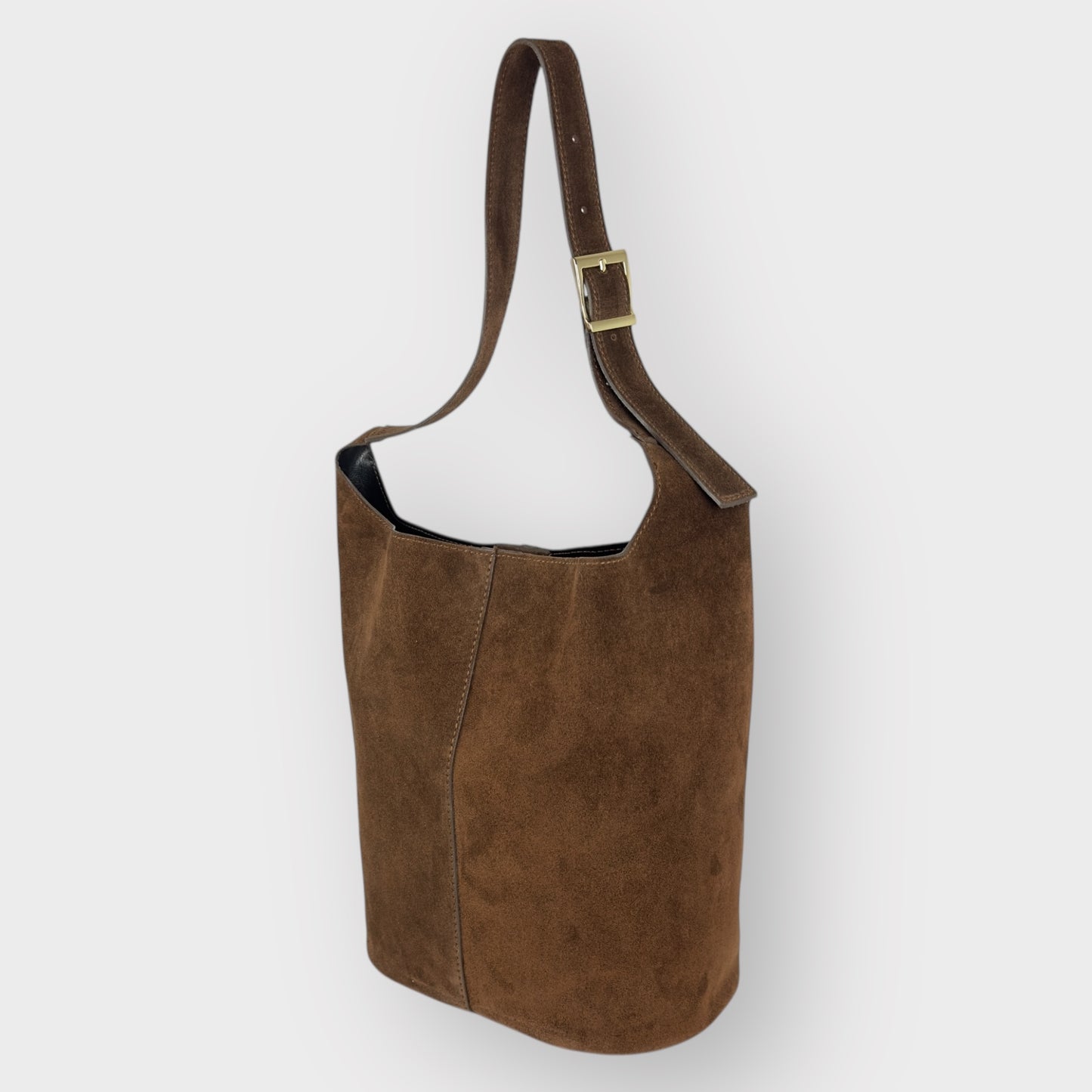 SIRIO - SECCHIELLO IN VERO CAMOSCIO E PELLE - MARRONE