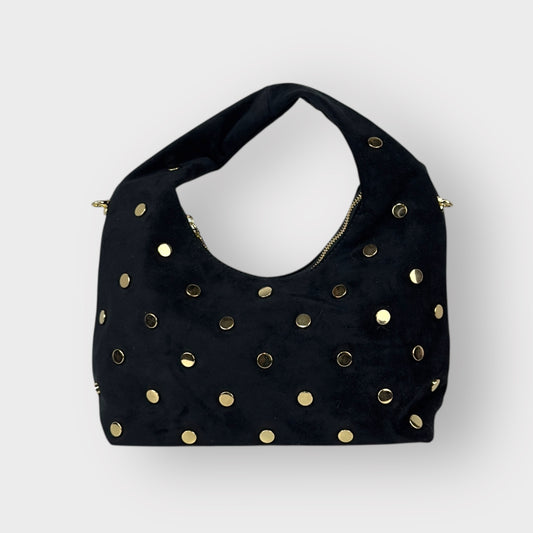 BELLATRIX MINI - BORSA HOBO IN SKAI CAMOSCIO - NERA