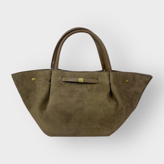 VEGA - BORSA TOTE IN SKAI CAMOSCIO - TAUPE