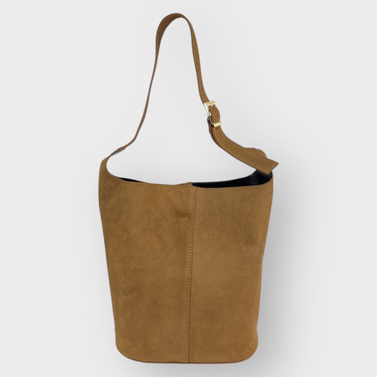 SIRIO - SECCHIELLO IN VERO CAMOSCIO E PELLE - CAMEL