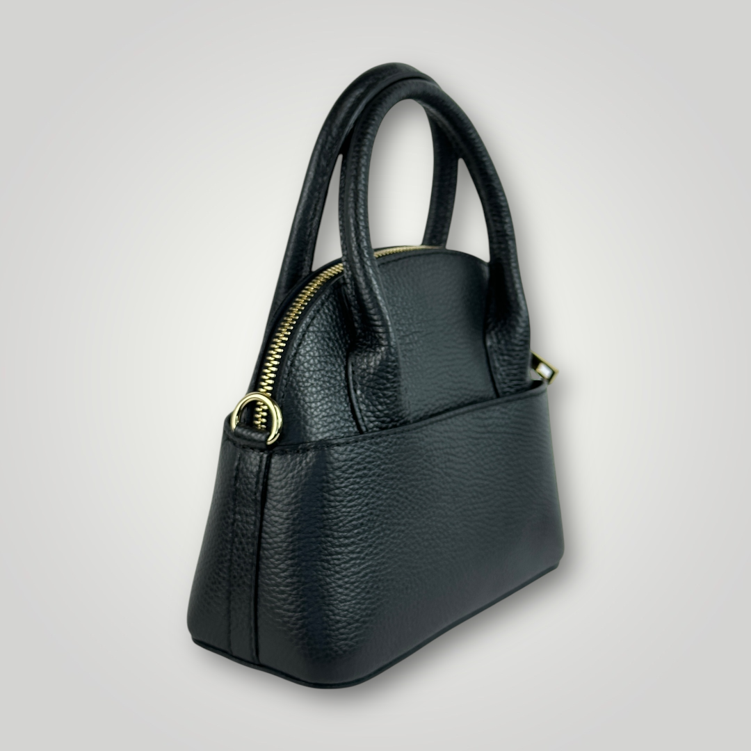 KUMA - BORSA A MANO IN VERA PELLE DOLLARO - NERO