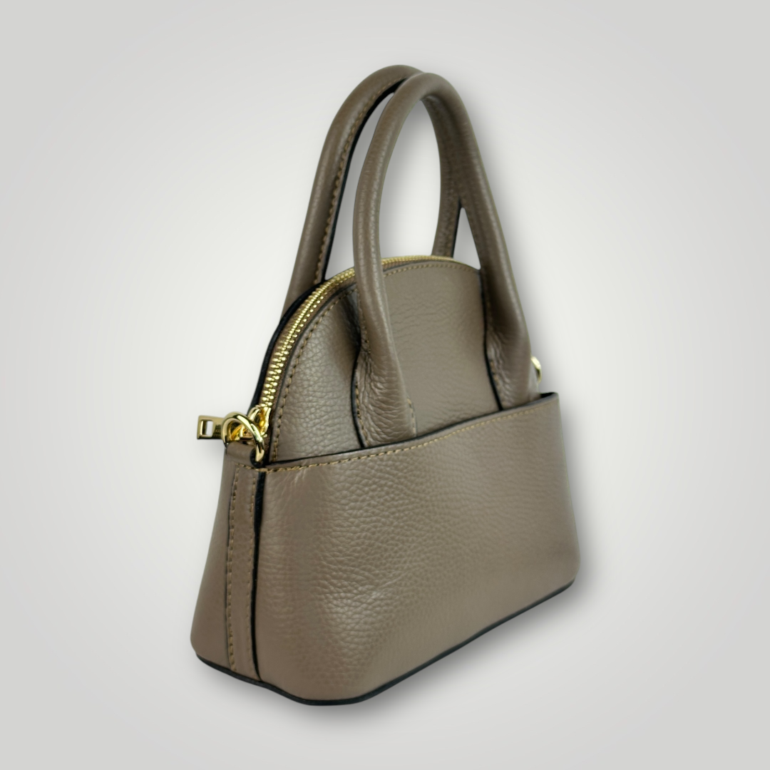 KUMA - BORSA A MANO IN VERA PELLE DOLLARO - TAUPE