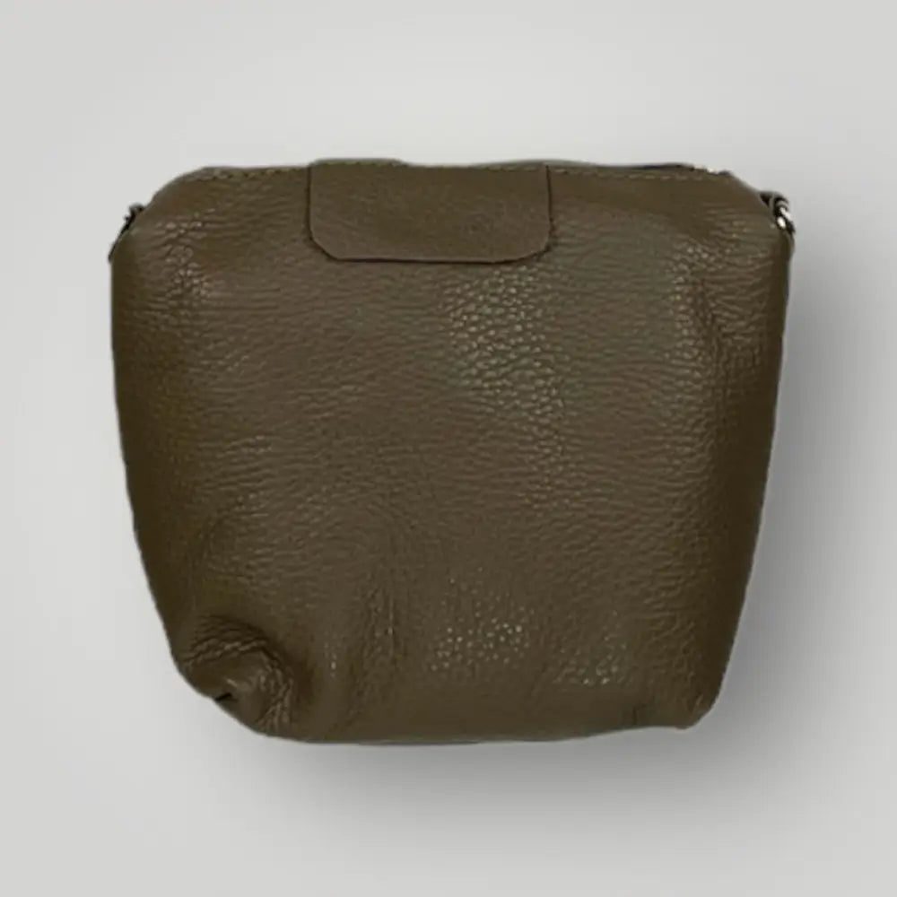 Mira - Borsa Secchiello In Vera Pelle Dollaro Tortora Borsa A Mano